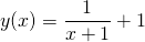 \[ y(x) = \frac{1}{x+1}+1 \]