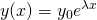 \[ y(x) = y_0 e^{\lambda x} \]