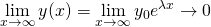 \[ \lim_{x\rightarrow\infty} y(x) = \lim_{x\rightarrow\infty} y_0 e^{\lambda x} \rightarrow 0 \]
